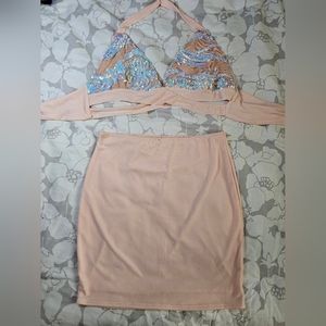 Lucy In The Sky - Sunday Sequin Set in Blush